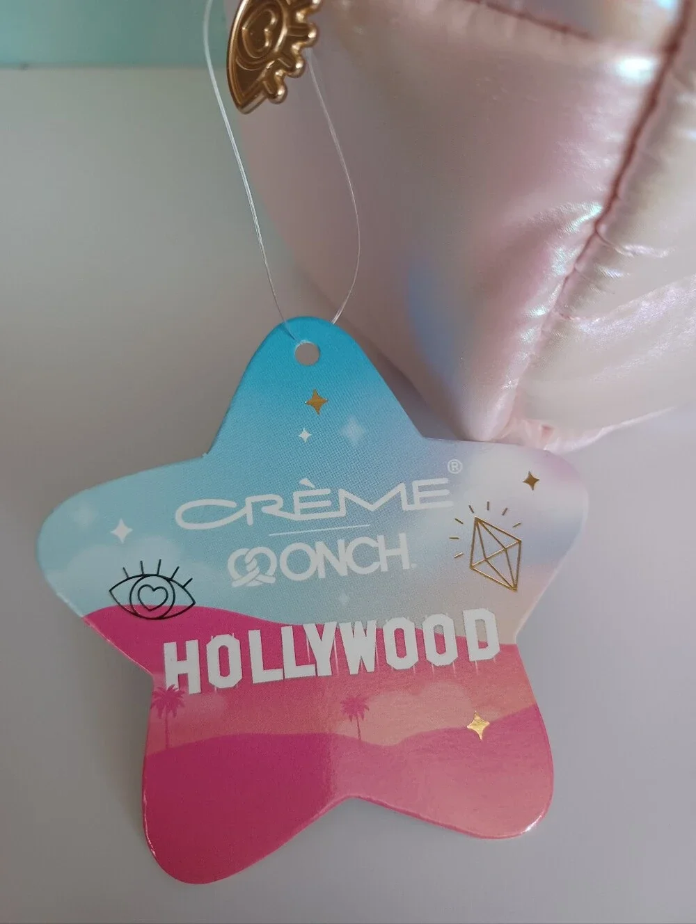 Creme Shop Disney Hollywood Holographic Pink Cosmetic Bag NWT